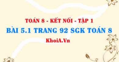 Bài 5.1 trang 92 SGK Toán 8 tập 1 Kết nối tri thức